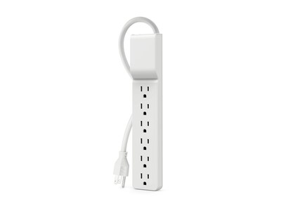 Belkin 6-Outlet 720J Straight Plug Surge Protector w  10ft Cord - White , BE106000-10, 11518294, Surge Suppressors
