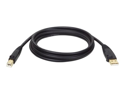 Tripp Lite USB 2.0 Gold A B Device Cable, 10ft, U022-010, 333772, Cables