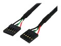StarTech.com Internal 5 pin USB IDC F F Motherboard Header Cable, 2ft, USBINT5PIN24, 41047730, Cables