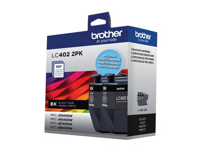 Brother Black LC402 Ink Cartridges (2-pack), LC4022PKS, 41530444, Ink Cartridges & Ink Refill Kits - OEM