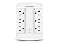 CyberPower 6-Outlet NEMA 5-15R Surge Suppressor, White, CSB6WS                        , 42095504, Surge Suppressors