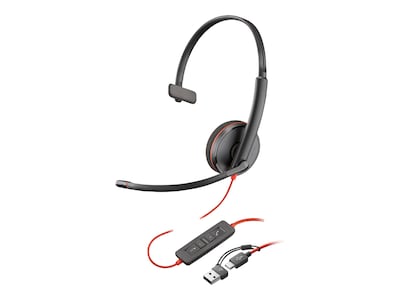 HP Poly Blackwire 3210 Monaural USB-C Headset w USB-C A Adapter, 8X214A6, 41761634, Headsets (w/ microphone) HP Poly Blackwire 3210 Monaural USB-C Headset w USB-C A Adapter, 8X214A6, 41761634, Headsets (w/ microphone)