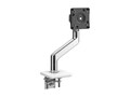 Humanscale M8.1 Monitor Arm With Two-Piece Clamp Mount Base, Polished Aluminium With White Trim, M81TBW, 41762531, Stands & Mounts - Desktop Monitors