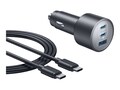 Anker 167.5W Nano Car Charger w  2x USB-C and 1x USB-A, B27370A1                      , 41950720, Automobile/Airline Power Adapters
