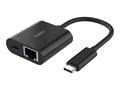Belkin 100W USB-C to Ethernet + Charge Adapter, Black, INC019BTBK                    , 41804046, Adapters & Port Converters