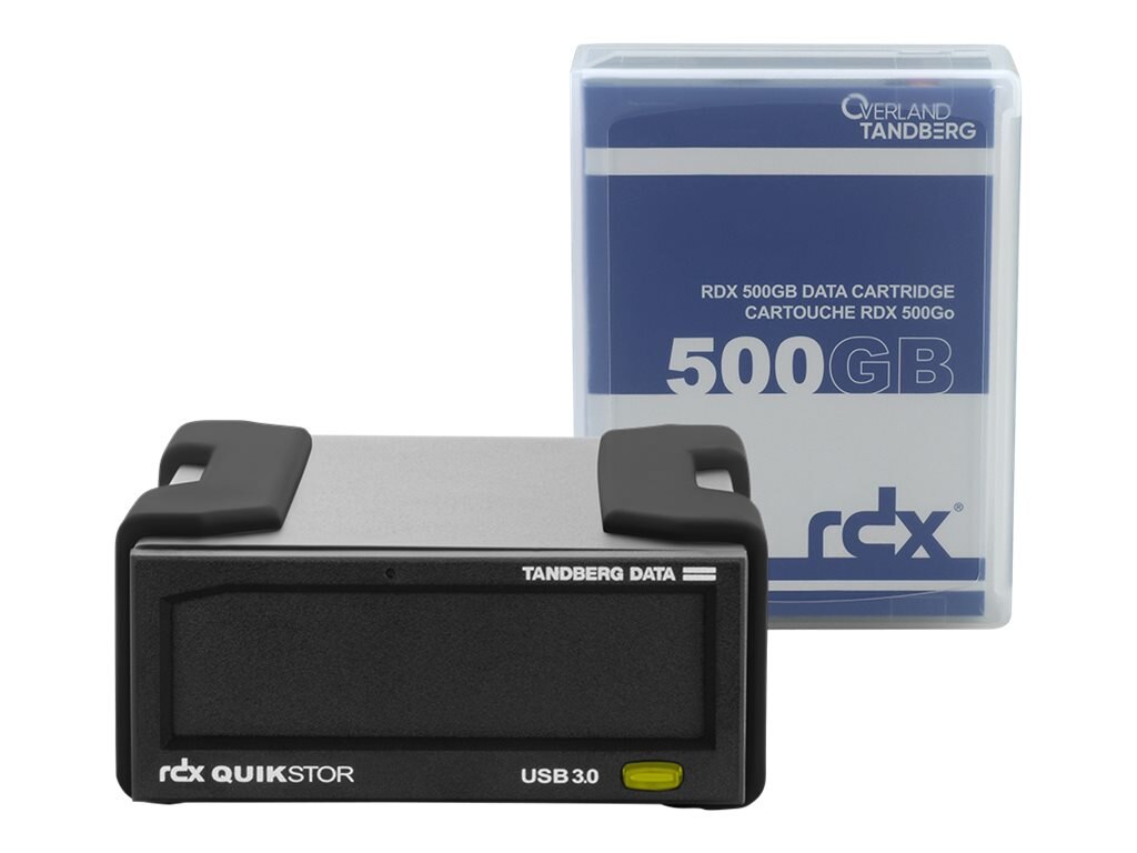 Overland 500GB Tandberg USB 3.0 + RDX QuikStor Drive Kit w MS Windows Backup