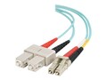 C2G 10m LC-SC 10Gb 50 125 OM3 Duplex Multimode PVC Fiber Optic Cable (LSZH) - Aqua, 36529, 9109088, Cables