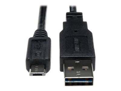Tripp Lite USB2.0 Universal   Reversible A to Micro-USB B Device Cable (A Male to Micro-B Male), 3ft, UR050-003, 16131021, Cables
