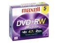 Maxell 4x 4.7GB DVD+RW Media (5-pack Jewel Cases), 634045, 6165201, DVD Media