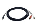 Tripp Lite Audio Y Splitter Adapter (1) 3.5MM Plug and RCA Plugs, 6ft., P314-006, 469046, Cables