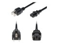 AddOn NEMA 5-15P (M) to C13 (F) Standard Commercial 18 AWG 125V at 10A PVC SJT Power Cable, Black, 6ft, ADD-N5152C13C18G6FBK, 41980846, Power Cords