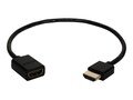 QVS High Speed HDMI M M Ultra HD 4K with Ethernet Thin Flexible Extension Cable, Black, 1ft, HDXT-1F, 31505888, Cables QVS High Speed HDMI M M Ultra HD 4K with Ethernet Thin Flexible Extension Cable, Black, 1ft, HDXT-1F, 31505888, Cables
