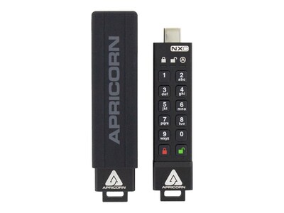 Apricorn 64GB Aegis Secure Key 3 NXC 256-Bit Hardware-Encrypted USB 3.2 Type C Flash Drive, ASK3-NXC-64GB, 41186113, Flash Drives