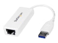 StarTech.com USB 3.0 Type A to Gigabit Ethernet Adapter, White, USB31000SW, 15402580, Adapters & Port Converters