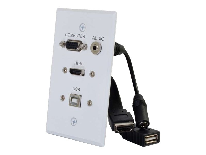 HDMI, VGA, 3.5mm Audio, USB Pass-through Gang Wall