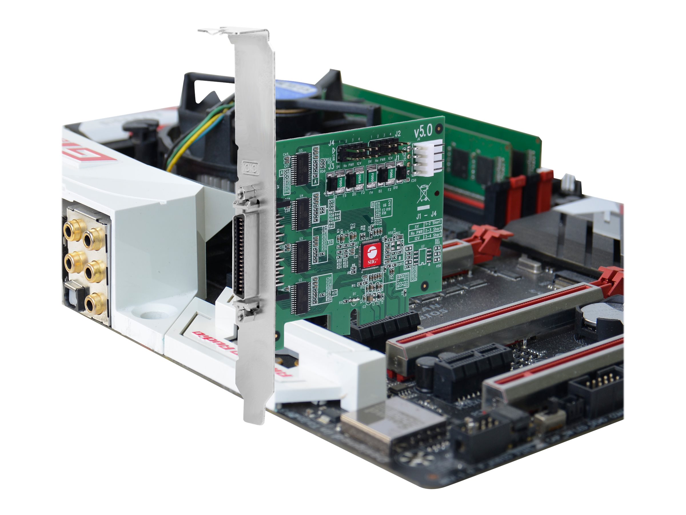 SIIG DP CyberSerial 4S PCIe - Serial adapter - PCIe low profile - RS-232 x 4 : SIIG DP CyberSerial 4S PCIe, 16550 UART, Baud Rates up