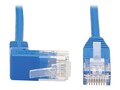 Tripp Lite Cat6 Right-Angle Up RJ-45 to RJ-45 Gigabit Molded Slim UTP Ethernet Cable, Blue, 3ft, N204-S03-BL-UP, 38026812, Cables