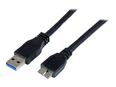 StarTech.com Certified SuperSpeed USB 3.0 A to Micro B Cable, Black, 1m, USB3CAUB1M, 16015143, Cables