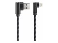 4Xem MFi Certified USB-A to Lightning Right-Angle Braided Cable, 1ft, 4XUSBA8PINR1B, 42171405, Cables 4Xem MFi Certified USB-A to Lightning Right-Angle Braided Cable, 1ft, 4XUSBA8PINR1B, 42171405, Cables