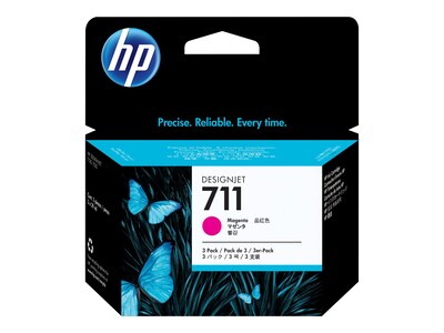HP 711 (CZ135A) 29-ml Magenta Original Ink Cartridges (3-pack), CZ135A, 14736511, Ink Cartridges & Ink Refill Kits - OEM