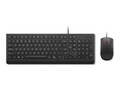 Lenovo Essential Wired Combo Keyboard and Mouse - Black - US English, 4X31R64400                    , 41917652, Keyboard/Mouse Combinations