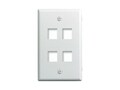 On-Q 1G WALL PLATE 4-PORT WH M10, WP3404WH                      , 41936206, Rack Mount Accessories