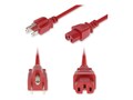 AddOn NEMA 5-15P (M) to C15 (F) High-Temp 14 AWG 125V at 15A PVC SJT Power Cable, Red, 6ft, ADD-N5152C15H14G6FRD          , 41980902, Power Cords