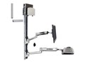 Ergotron LX Sit-Stand Wall Mount System with Medium Silver CPU Holder, 45-358-026, 15007361, Wall Stations