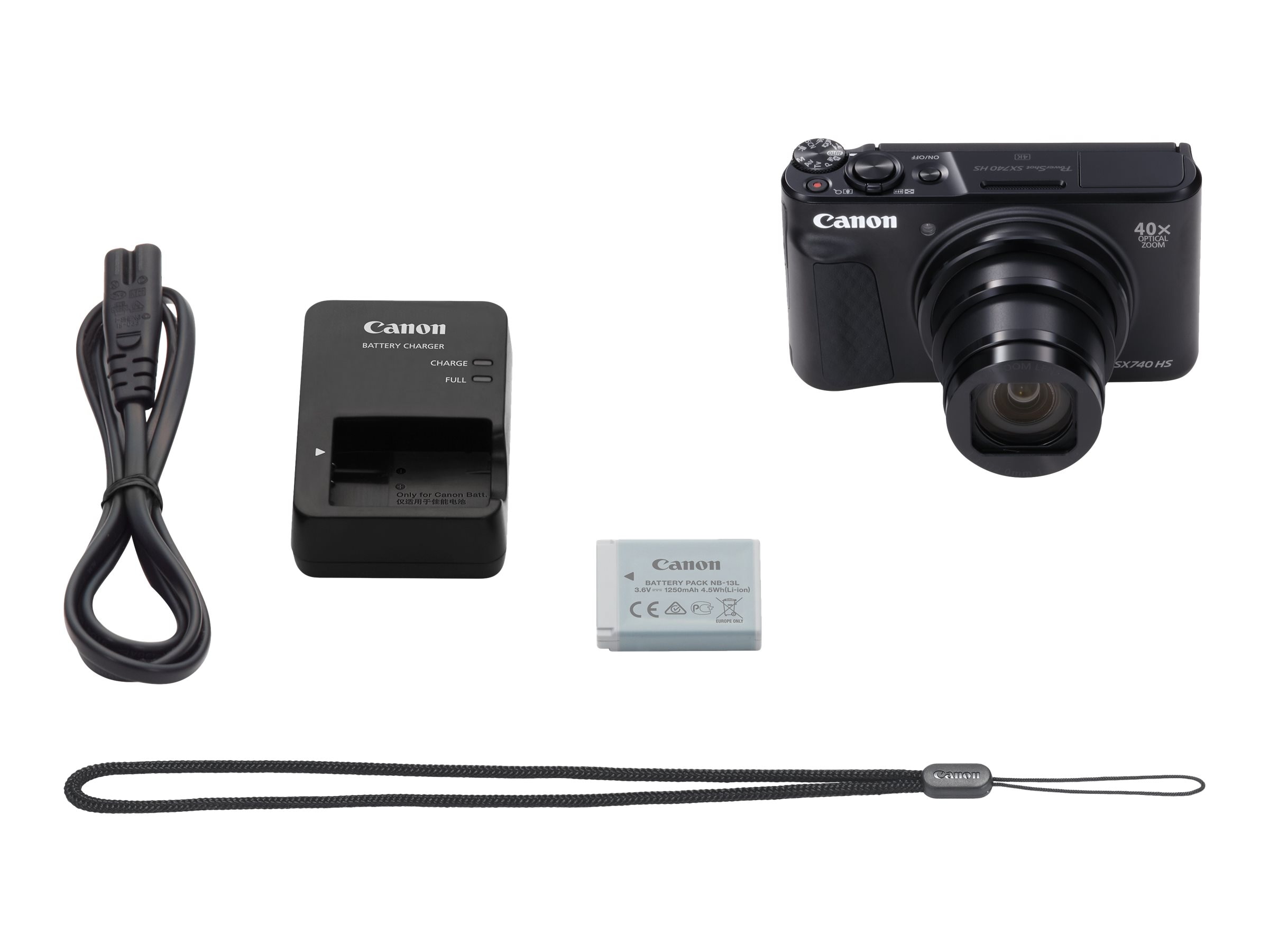 Canon PowerShot SX740 HS Digital Camera, Black (2955C001)