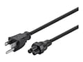 Monoprice NEMA 5-15P to IEC-320-C5 18AWG 7A 125V SVT 3-Prong Power Cord, Black, 10ft, 7689                          , 41820538, Power Cords