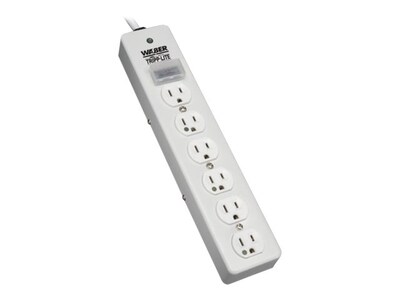 Tripp Lite Surge Suppressor, Right-angle Hospital Grade Plug 6ft Cord, (6) Outlets, 1050 Joules, SPS606HGRA, 13647250, Surge Suppressors