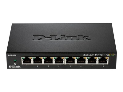 D-Link 8-Port Gigabit Ethernet Switch, Metal Chassis, DGS-108, 6047037, Network Switches