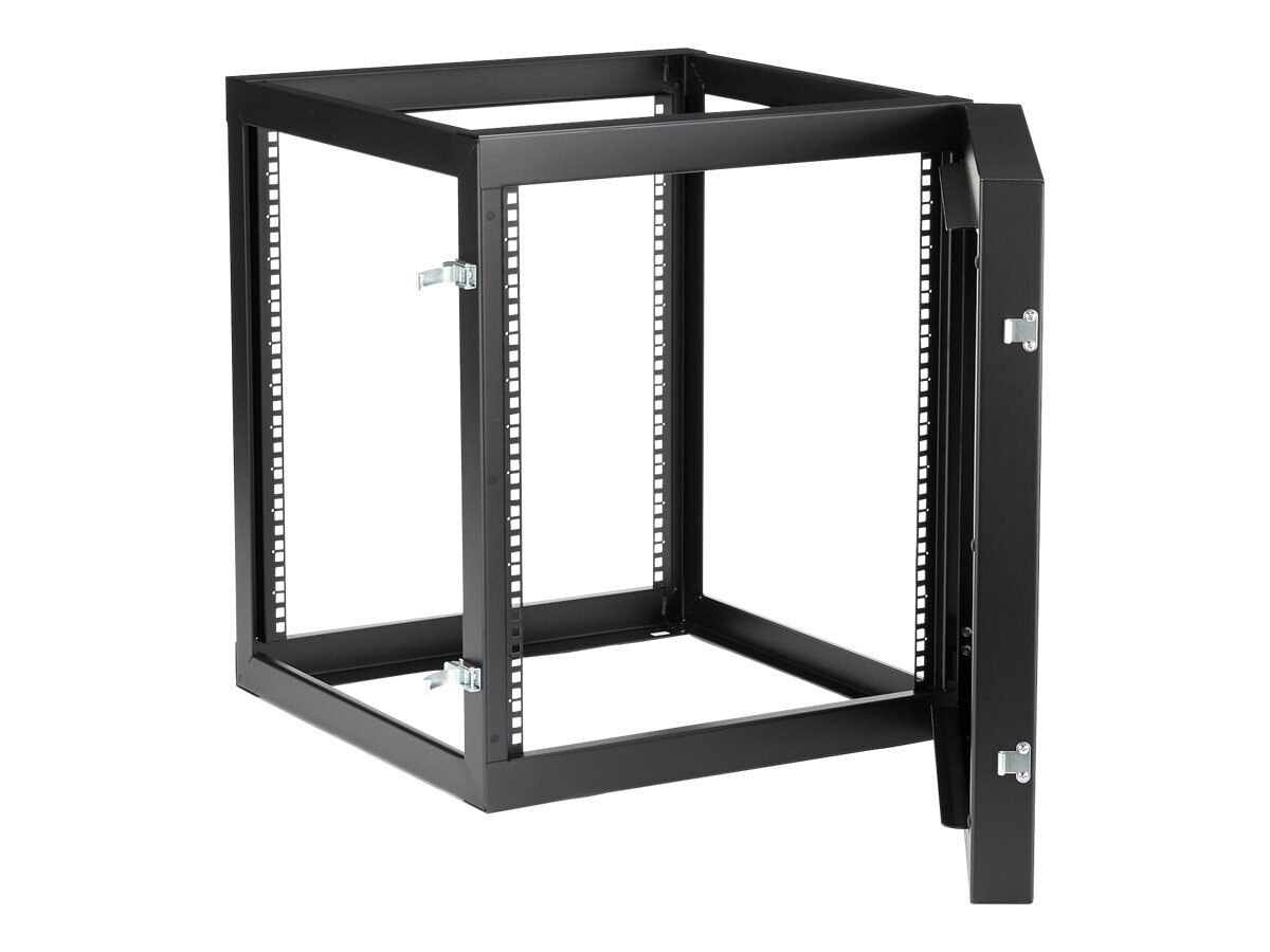 4-Post 6U Hinged Wall-Mount Network Rack, 19 Open Frame Server Rack with  19.8in Mounting Depth, Wall Mount Swing Out Data Rack for IT / AV / Patch