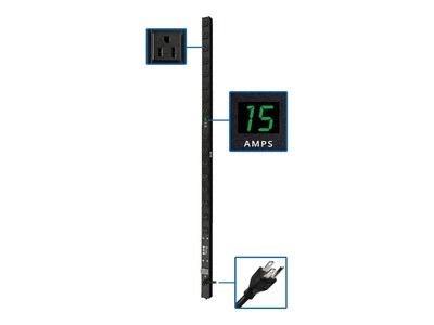 Tripp Lite PDU Metered 120V 15A 5-15R (16) Outlet 5-15P Vertical 0U RM, PDUMV15, 7397899, Power Distribution Units