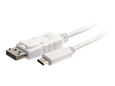 C2G USB-C to DisplayPort M M 4K30 Adapter Cable, White, 12ft , 26882, 35751550, Cables