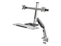 Siig Standing Desk Converter With Height Adjustable Keyboard & Counterbalance Monitor Arm, CE-MT2G12-S1, 35091942, Furniture - Miscellaneous