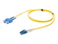 AddOn SC to LC OS2 Duplex Fiber OFNR (Riser-Rated) Patch Cable, Yellow, 5m, ADD-SC-LC-5M9SMF, 14483541, Cables