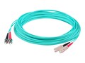 AddOn SC (Male) to ST (Male) Aqua OM4 Duplex Fiber OFNR Patch Cable, Aqua, 10m, ADD-ST-SC-10M5OM4, 17951110, Cables