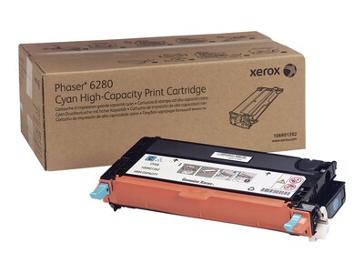 Xerox Cyan High Capacity Print Cartridge for Phaser 6280, 106R01392, 9409742, Toner and Imaging Components - OEM