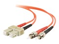 C2G Fiber Optic Patch Cable Duplex ST-SC 62 125 Multimode, 3m, 09130, 166485, Cables