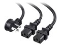 Cable Matters 18AWG NEMA 5-15P to 2x IEC C13 AC Power Y-Splitter Cord, 6ft, 400068-6                      , 42120544, Power Cords