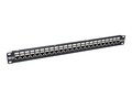 Tripp Lite 24-Port Cat6a Patch Panel Shielded Feedthrough Rackmount RJ45 1U, N254-024-SH-6A, 30657652, Patch Panels