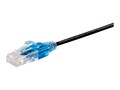Monoprice  CAT6A SlimRun Snagless 30AWG 550MHz UTP Pure Bare Copper Patch Cable, Black, 25ft, 10-Pack, 33267, 41895810, Cables