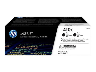 HP 410X (CF410XD) High Yield Black Original LaserJet Toner Cartridges (2-pack), CF410XD, 33683637, Toner and Imaging Components - OEM