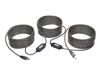 Tripp Lite USB 2.0 Hi-Speed Type A to Type B M M Active Repeater Cable, Black, 50ft, U042-050, 31775546, Cables Tripp Lite USB 2.0 Hi-Speed Type A to Type B M M Active Repeater Cable, Black, 50ft, U042-050, 31775546, Cables