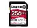 Kingston 256GB Canvas React Plus UHS-II U3 SDXC Card, Class 10 , SDR2/256GB, 41427141, Memory - Flash
