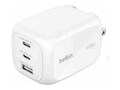 Belkin 100W 3PORT GAN WALL CHARGER B, WCH016DQWH                    , 42078553, Battery Chargers