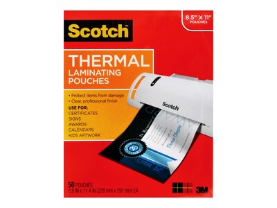 3M 9 x 11.4 Thermal Pouches, 50-Pack, TP3854-50, 12268119, Office Supplies