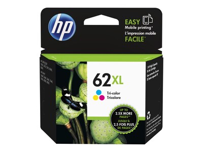 HP 62XL (C2P07AN) High Yield Tri-Color Original Ink Cartridge, C2P07AN#140, 17463001, Ink Cartridges & Ink Refill Kits - OEM