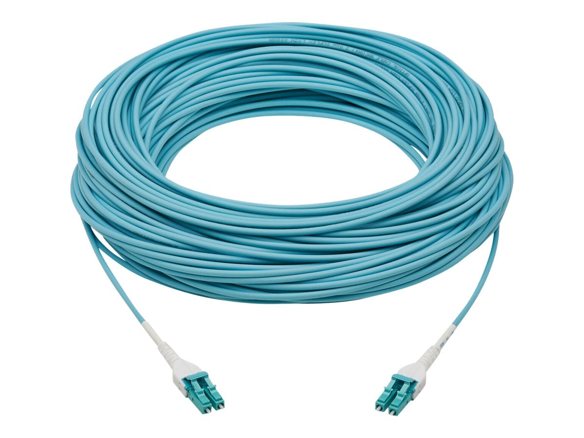 Tripp Lite 100G Duplex Multimode 50/125 OM4 Armored Fiber Optic Cable (LC/LC Duplex M/M), LSZH, Aqua, 100 m - Thumbnail 3